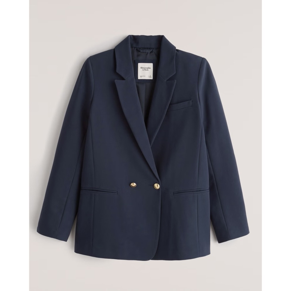 Abercrombie & Fitch Oversized Navy Blazer